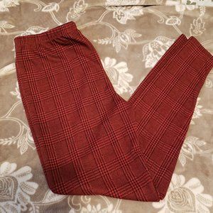 Red/ Black Plaid Leggings